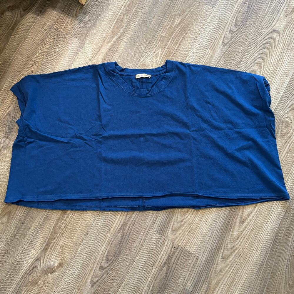 Zenana One Size Mineral Wash Oversized T-Shirt Teal Blue